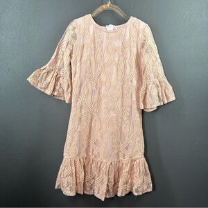 Oopsie Daisy Girls Blush Pink Lace Dress